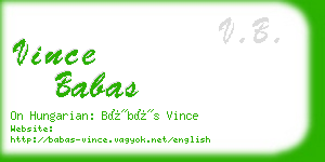 vince babas business card